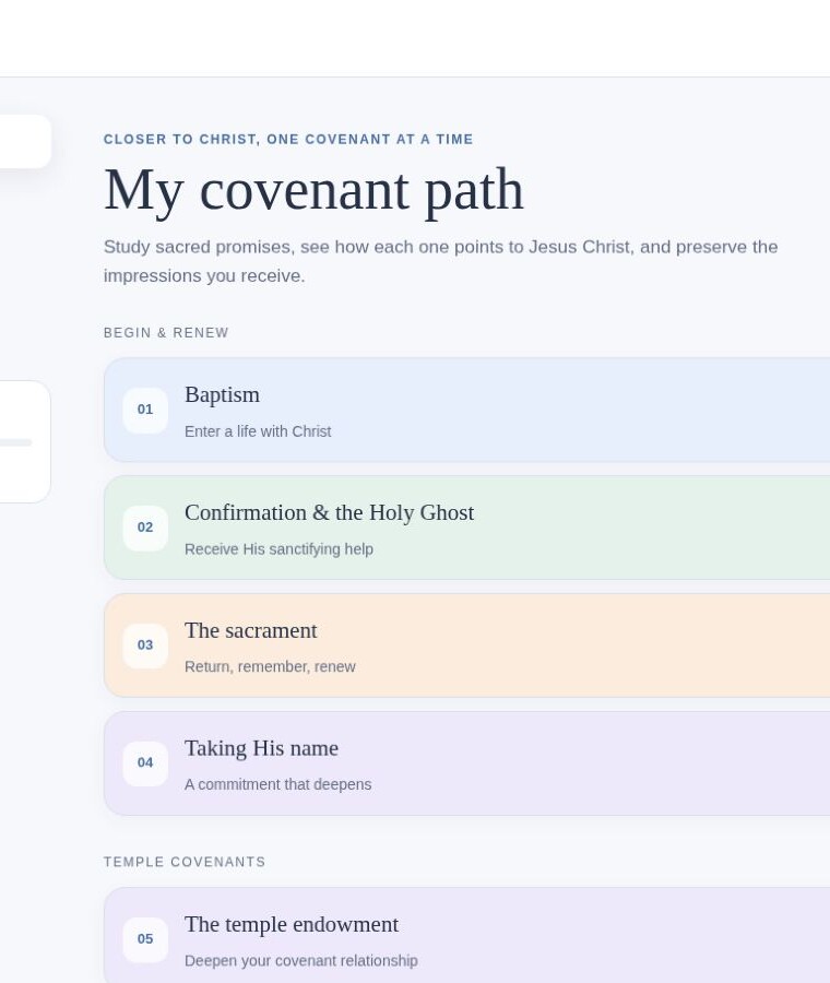 Covenant Journey: Choose a covenant lesson