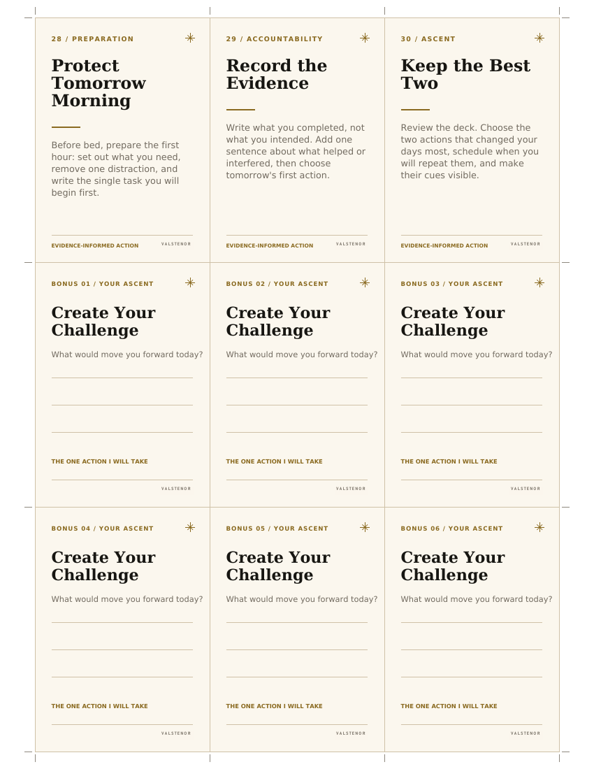 The Daily Ascent Challenge Deck sample page 3