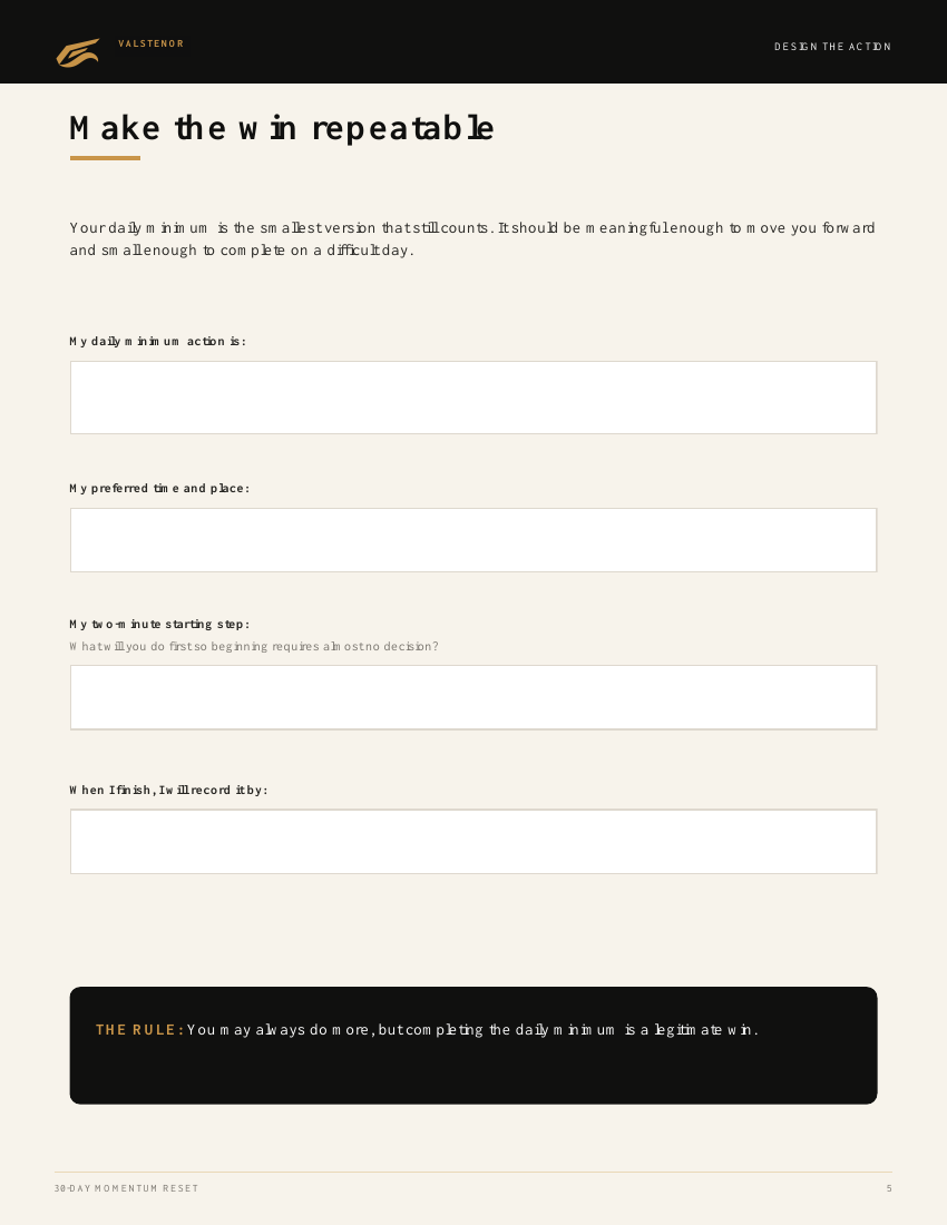 The 30-Day Momentum Reset sample page 2