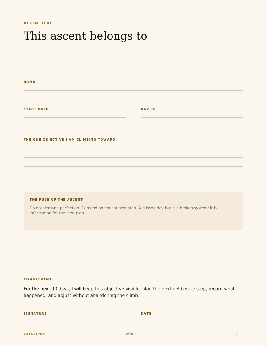 The 90-Day Ascent Planner sample page 1